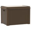vidaXL Bo&icirc;te de rangement jardin coussin de si&egrave;ge marron 125 L PP