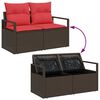 vidaXL Canap&eacute; de jardin avec coussin 120 x 62 x 69 cm polyrotin