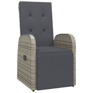vidaXL Chaise inclinable de jardin et coussin R&eacute;sine tress&eacute;e Gris