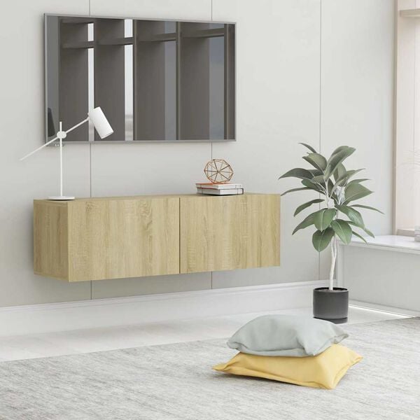 vidaXL Meuble TV Ch&ecirc;ne sonoma 100x30x30 cm Bois d&rsquo;ing&eacute;nierie