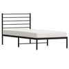 vidaXL Cadre de lit m&eacute;tal sans matelas avec t&ecirc;te de lit noir 100x190cm