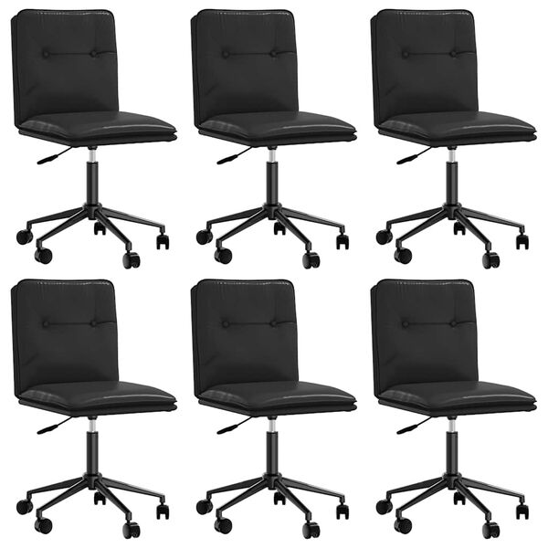 vidaXL Chaises &agrave; manger lot de 6 noir similicuir