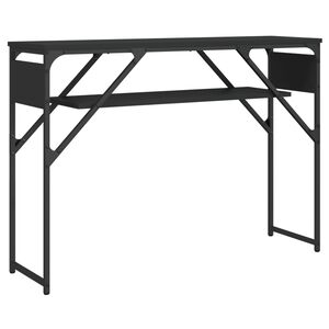 vidaXL Table console avec &eacute;tag&egrave;re noir 105x30x75 cm bois d'ing&eacute;nierie