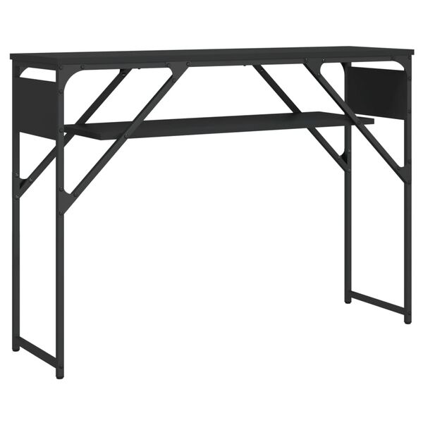 vidaXL Table console avec &eacute;tag&egrave;re noir 105x30x75 cm bois d'ing&eacute;nierie