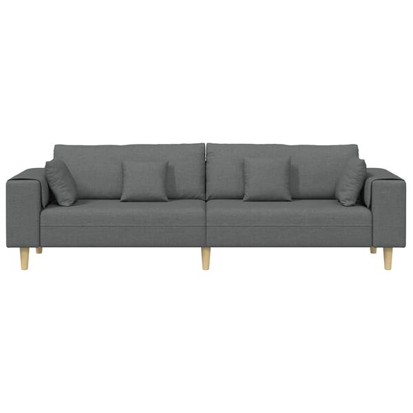 vidaXL Sofa en tissu avec coussin Gris foncé 208 cm tissu