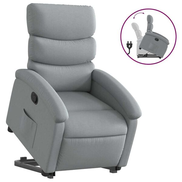 vidaXL Fauteuil inclinable gris clair tissu