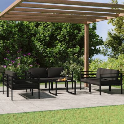 vidaXL Salon de jardin 7 pcs avec coussins Aluminium Anthracite