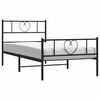 vidaXL Cadre de lit m&eacute;tal sans matelas avec pied de lit noir 100x190cm