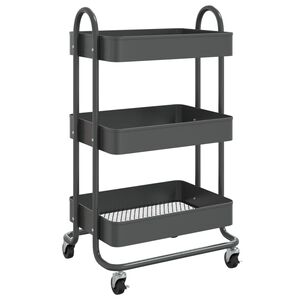vidaXL Chariot &agrave; 3 niveaux Anthracite 43x34x79 cm Acier