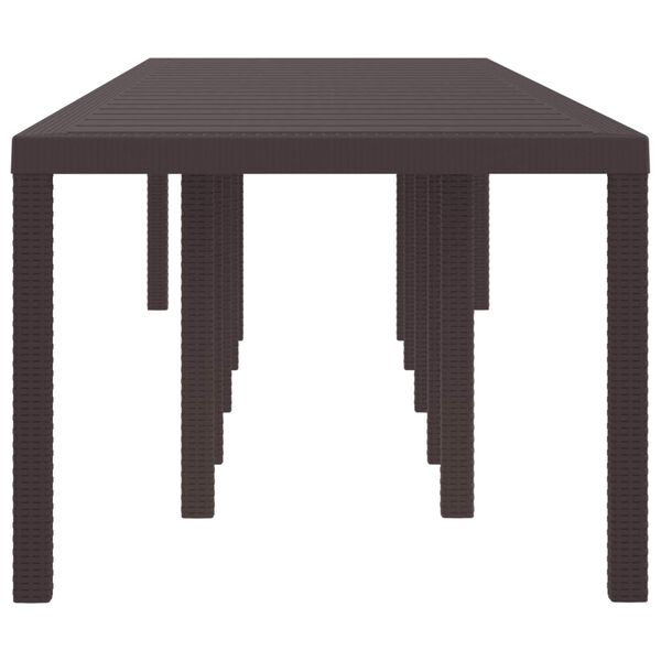 vidaXL Table de Jardin Marron 350 x 100 x 74 cm polyrotin