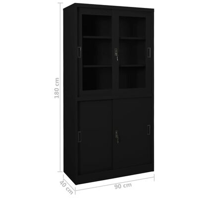 vidaXL Armoire de bureau et porte coulissante Blanc 90x40x180 cm Acier