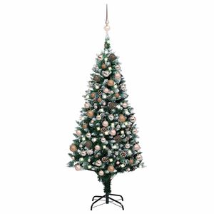 vidaXL Arbre de No&euml;l artificiel avec LED/boules pommes de pin 150cm