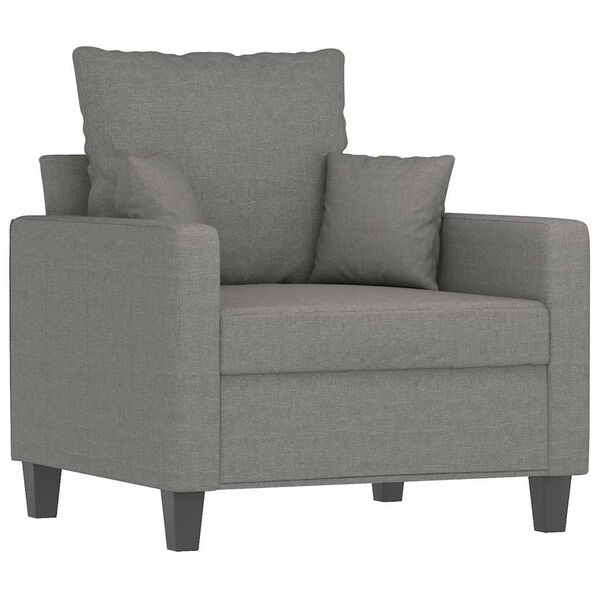 vidaXL Fauteuil avec repose-pied Gris fonc&eacute; 60 cm Tissu