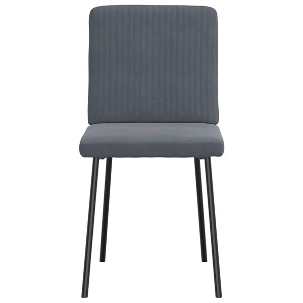 vidaXL Chaises &agrave; manger lot de 4 Gris fonc&eacute; Velours