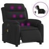 vidaXL Fauteuil inclinable de massage &eacute;lectrique noir tissu