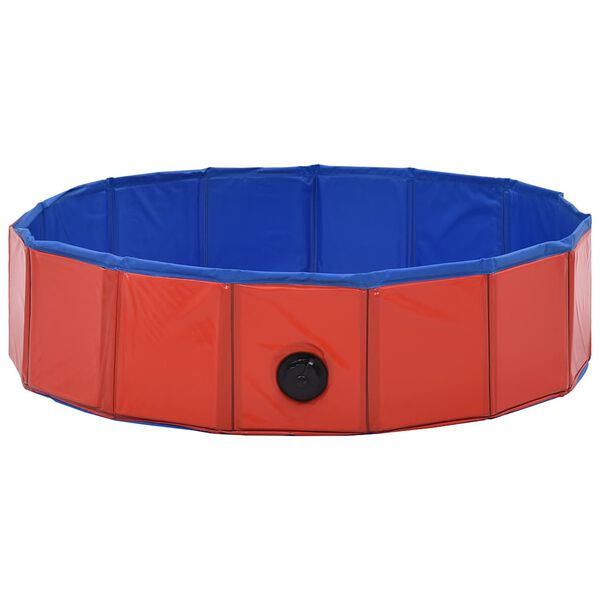 vidaXL Piscine pliable pour chiens Rouge 80x20 cm PVC