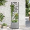vidaXL Jardinière avec treillis 43x43x142 cm PP Gris pierre