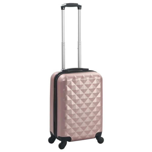 vidaXL Valise rigide Dor&eacute; rose ABS