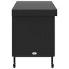 vidaXL Boîte de rangement de jardin et roues noir résine tressée