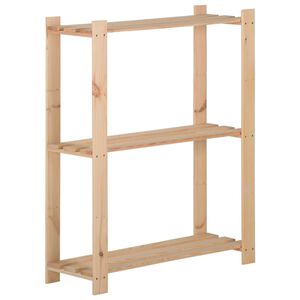 vidaXL &Eacute;tag&egrave;re de stockage 3 niveaux 60x28,5x90 cm Bois de pin massif