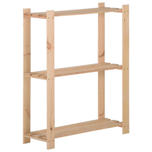 vidaXL &Eacute;tag&egrave;re de stockage 3 niveaux 60x28,5x90 cm Bois de pin massif