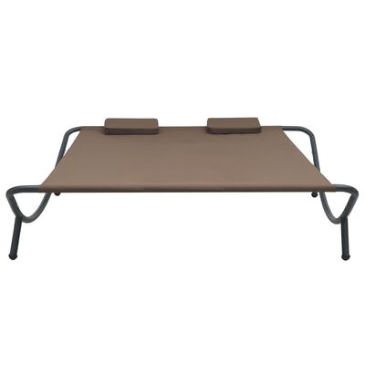 vidaXL Chaise longue d'extérieur Tissu Marron