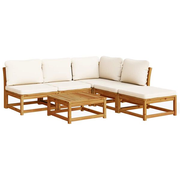 vidaXL Salon de jardin 6 pcs avec coussins bois d'acacia solide