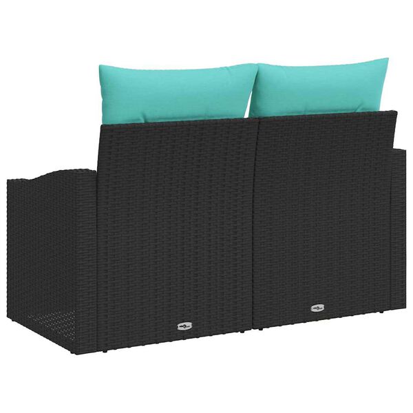 vidaXL Canap&eacute; de jardin Noir 123 x 62 x 69 cm polyrotin