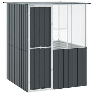 vidaXL Cage pour oiseaux Anthracite 154 x 154 x 200 cm Acier galvanisé