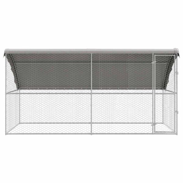 vidaXL Kennel pour Chiens 2 pcs Argent&eacute; 4 x 2 x 2 m Acier