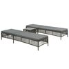 vidaXL Chaises longues lot de 2 avec table R&eacute;sine tress&eacute;e Gris