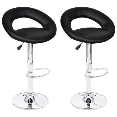 vidaXL Tabourets de bar lot de 2 noir similicuir