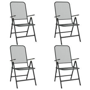 vidaXL Chaises pliables jardin lot de 4 Maille m&eacute;tallique Anthracite