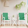 vidaXL Coussins de chaise de jardin &agrave; dossier bas lot de 2 vert