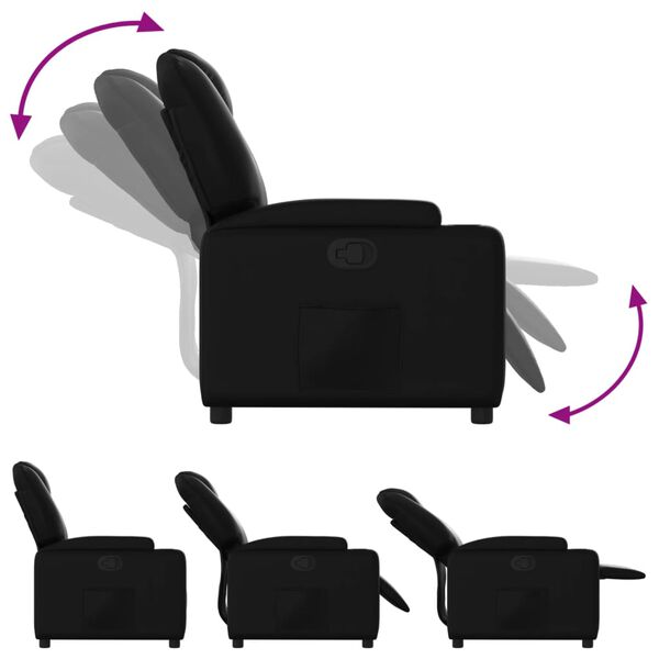 vidaXL Fauteuil inclinable noir similicuir
