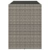 vidaXL Table de bar et dessus en verre gris 145x80x110 cm poly rotin