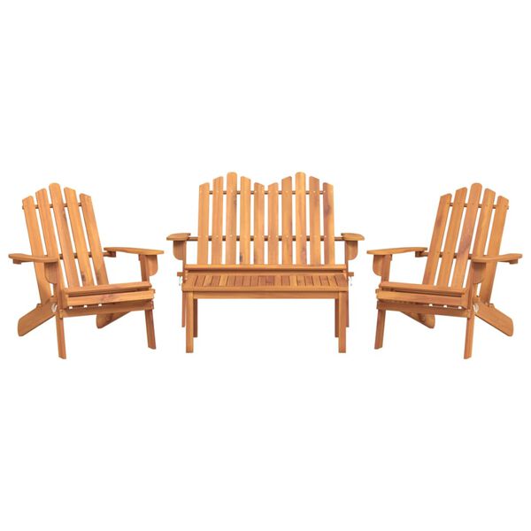vidaXL Ensemble de salon de jardin Adirondack 4 pcs bois acacia solide