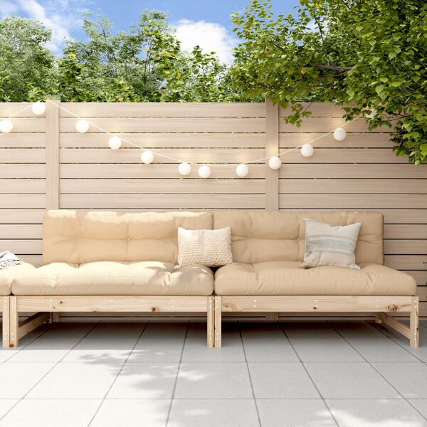 vidaXL Canap&eacute;s centraux de jardin 2 pcs 120x80 cm bois de pin massif