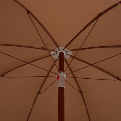 vidaXL Parasol avec mât en acier 180 cm Taupe
