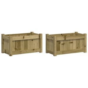 vidaXL Jardini&egrave;res 2 pcs bois de pin impr&eacute;gn&eacute;