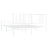 vidaXL Cadre de lit m&eacute;tal sans matelas et pied de lit blanc 193x203 cm