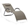 vidaXL Chaise longue textilène taupe et gris