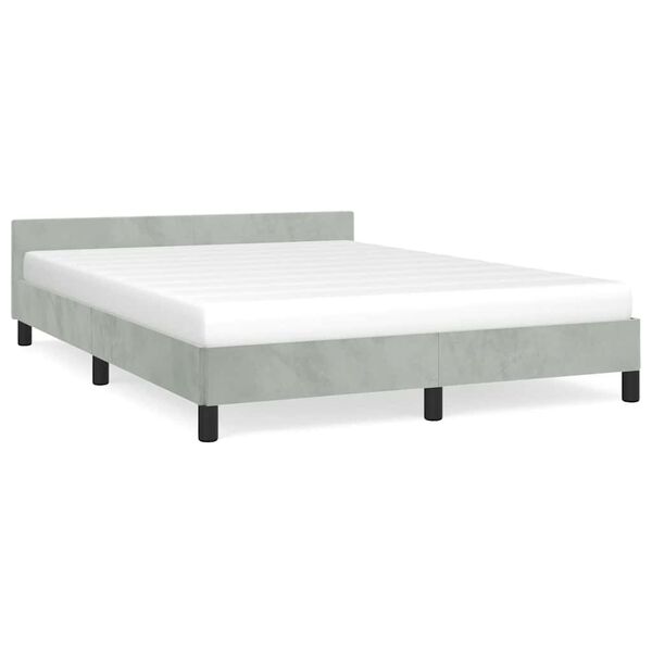 vidaXL Cadre de lit sans matelas gris clair velours
