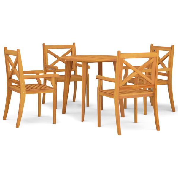 vidaXL Ensemble &agrave; manger de jardin 5 pcs Bois d'acacia solide