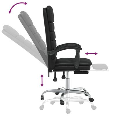 vidaXL Fauteuil de massage inclinable de bureau noir similicuir