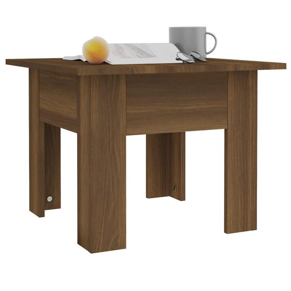 vidaXL Table basse ch&ecirc;ne marron 55x55x42 cm bois d'ing&eacute;nierie
