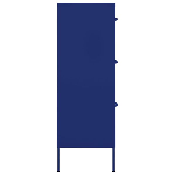 vidaXL Armoire &agrave; tiroirs Bleu marine 80x35x101,5 cm Acier