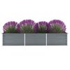 vidaXL Lit sur&eacute;lev&eacute; de jardin Acier galvanis&eacute; 240x80x45 cm Gris