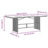vidaXL Table de jardin avec dessus en verre marron r&eacute;sine tress&eacute;e