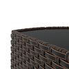 vidaXL Salon de jardin 4 pcs avec coussins Marron R&eacute;sine tress&eacute;e